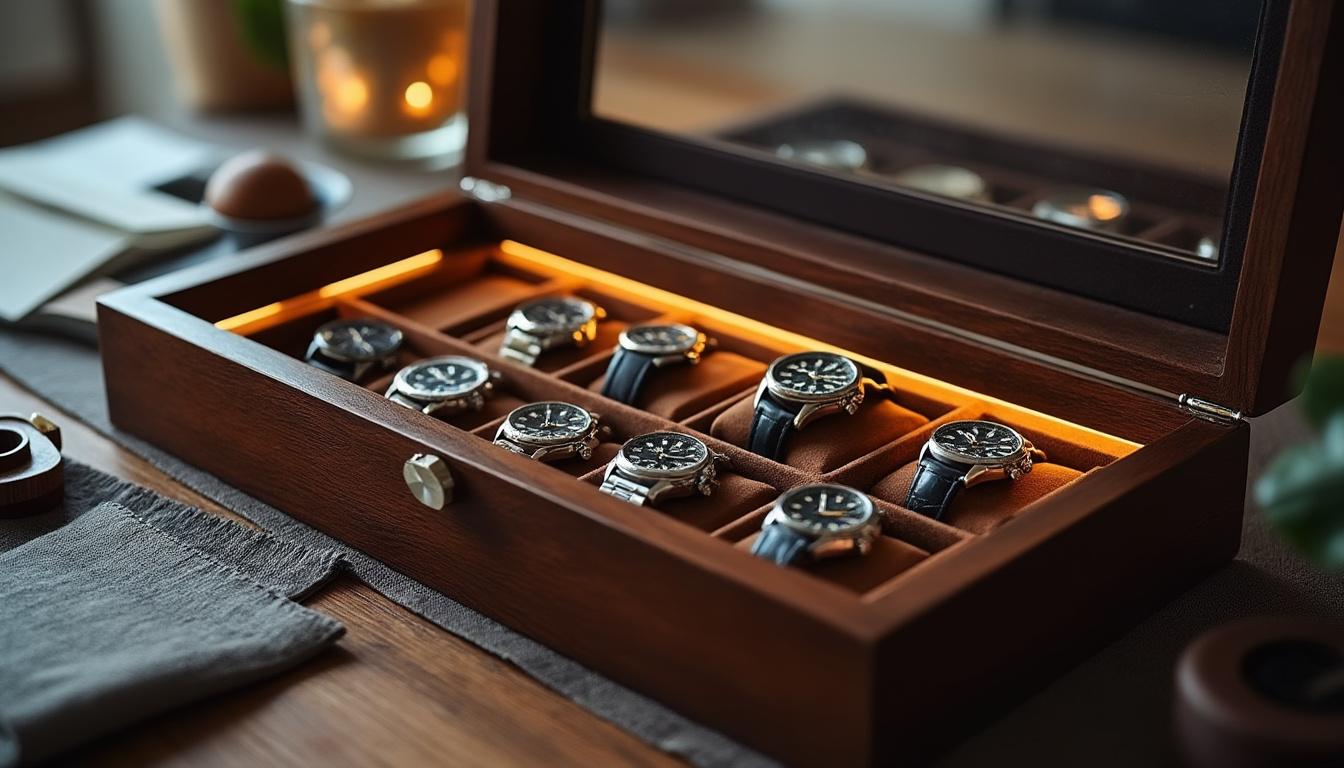 découvrez comment aménager votre espace avec style grâce à notre boîte de rangement pour montre en bois pour homme. alliant élégance et fonctionnalité, cet accessoire est parfait pour organiser vos montres tout en ajoutant une touche naturelle à votre intérieur.