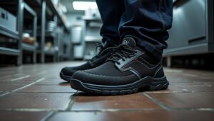 découvrez les chaussures de sécurité de cuisine noires s2 src tony, spécialement conçues pour vous protéger contre les risques en milieu culinaire. alliant confort, style et robustesse, ces chaussures assurent une sécurité optimale tout en étant adaptées à votre environnement de travail. optez pour une protection fiable en cuisine!