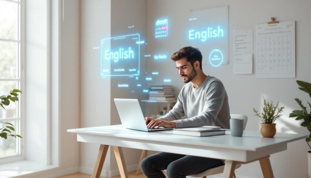 découvrez comment utiliser l'intelligence artificielle pour optimiser votre temps d'apprentissage de l'anglais et progresser rapidement et efficacement.