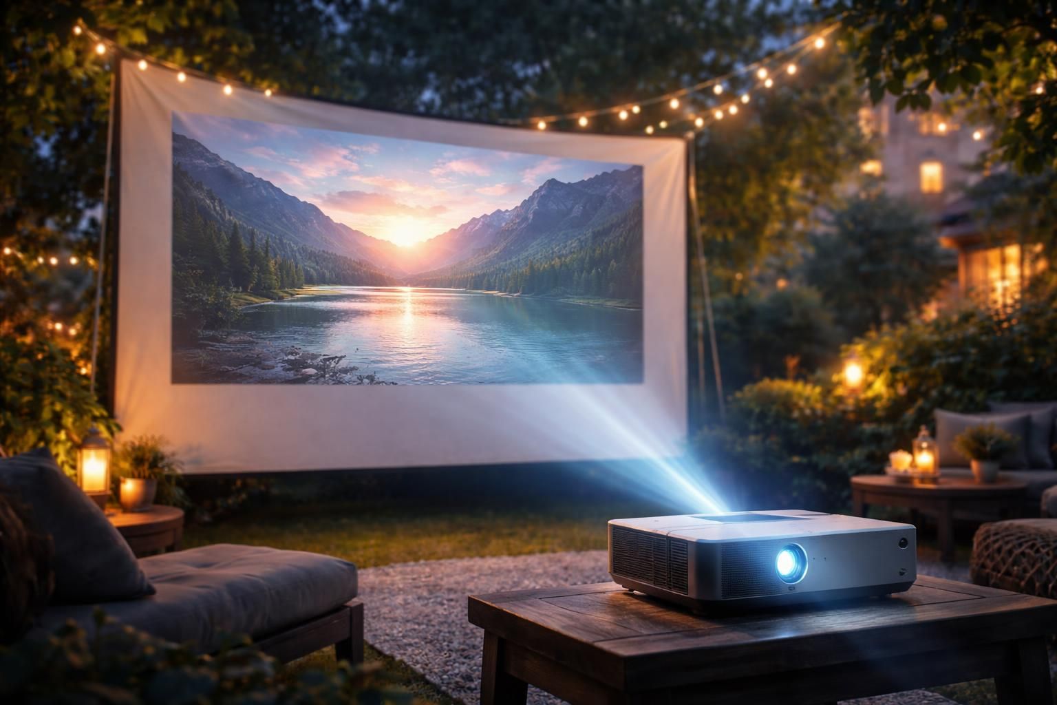 découvrez comment choisir la toile idéale pour une projection extérieure afin d'obtenir une image lumineuse et de qualité, même en plein jour.